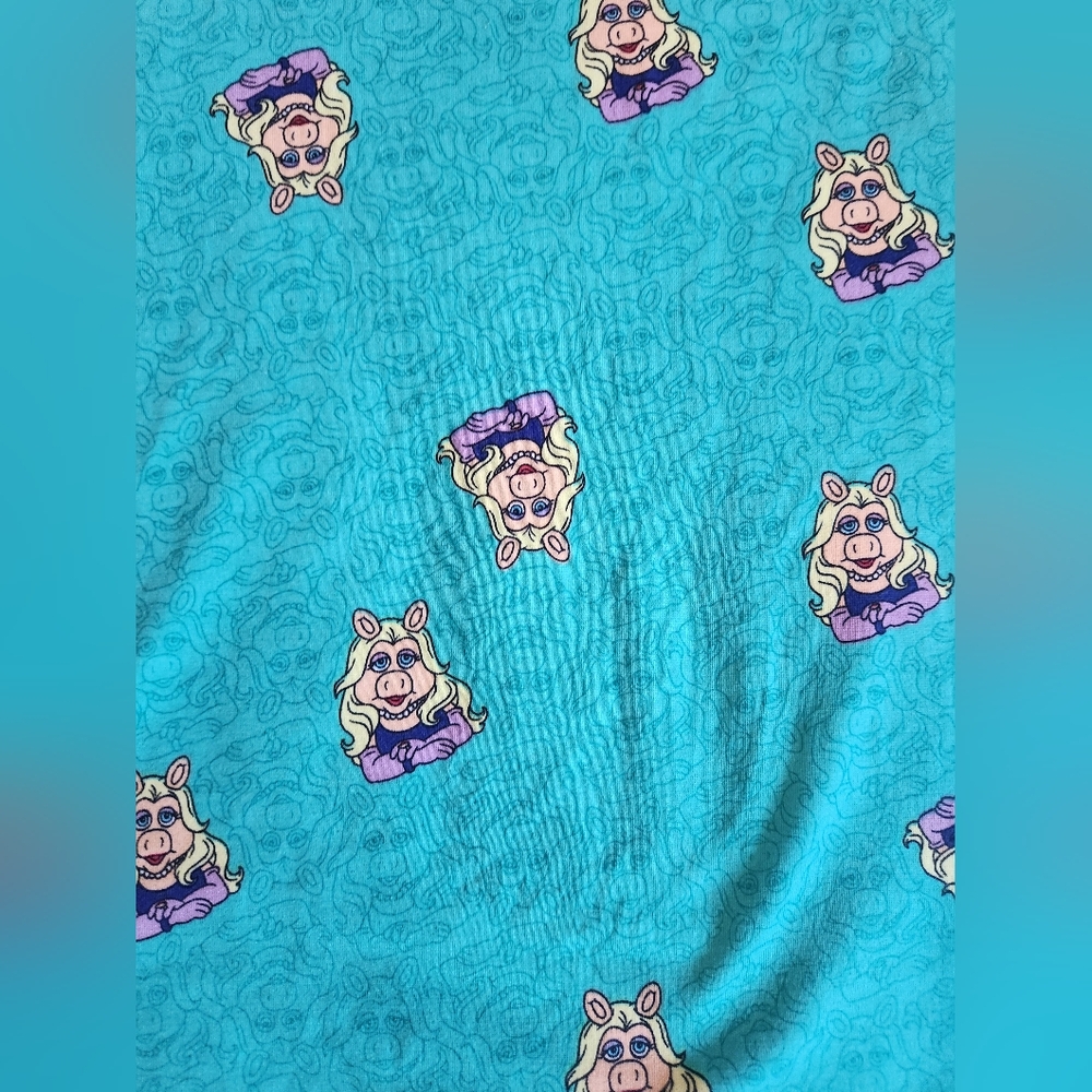 Women's XS LuLaRoe x Disney Classic T Miss Piggy Muppets Teal Blue - Picture 2 of 3